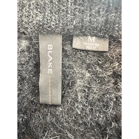 Blake Baby Alpaca Womens Zip Up Cardigan Made in Peru Gray Chunky Knit Sz Med - Picture 8 of 11